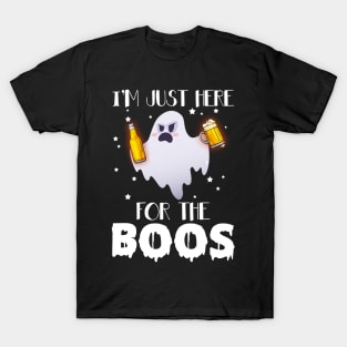 I_m Just Here For The Boos Halloween Beer Costume T-Shirt